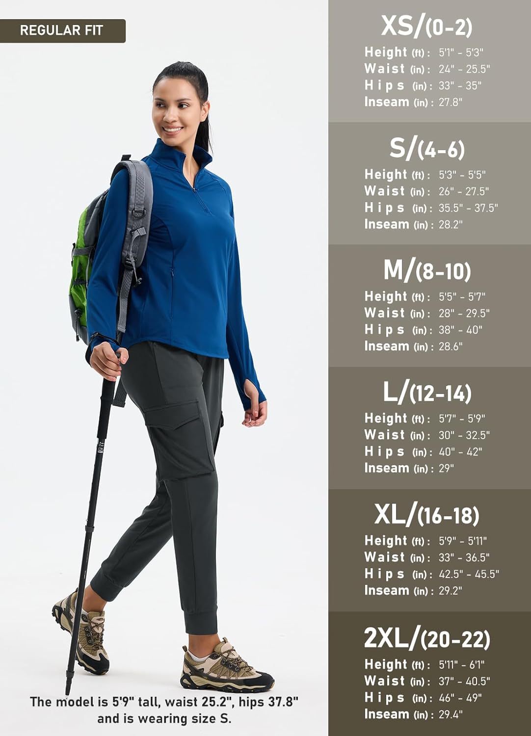 Women's Fleece Lined Cargo Joggers Sweatpants Scrubs Water Resistant Winter Hiking Pants Snow - Image 7