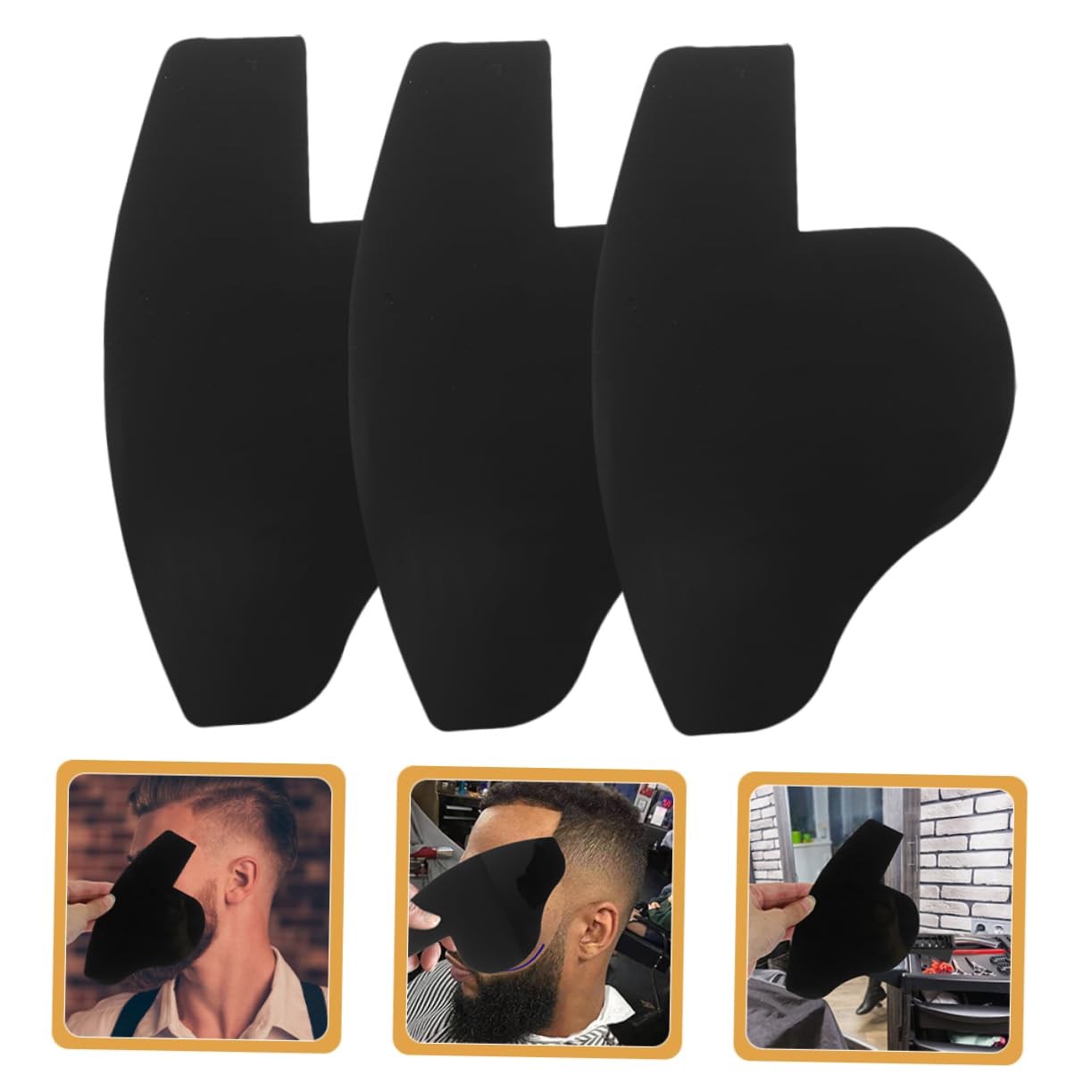 MUSISALY Hairline Shaper Kit Barber Alicator Beard Guide Card Styling Tool for Black