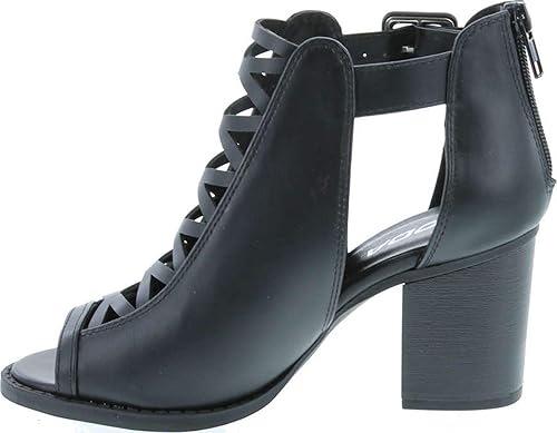 Soda Aran ~ Women Open Toe Crisscross Straps Back Zipper