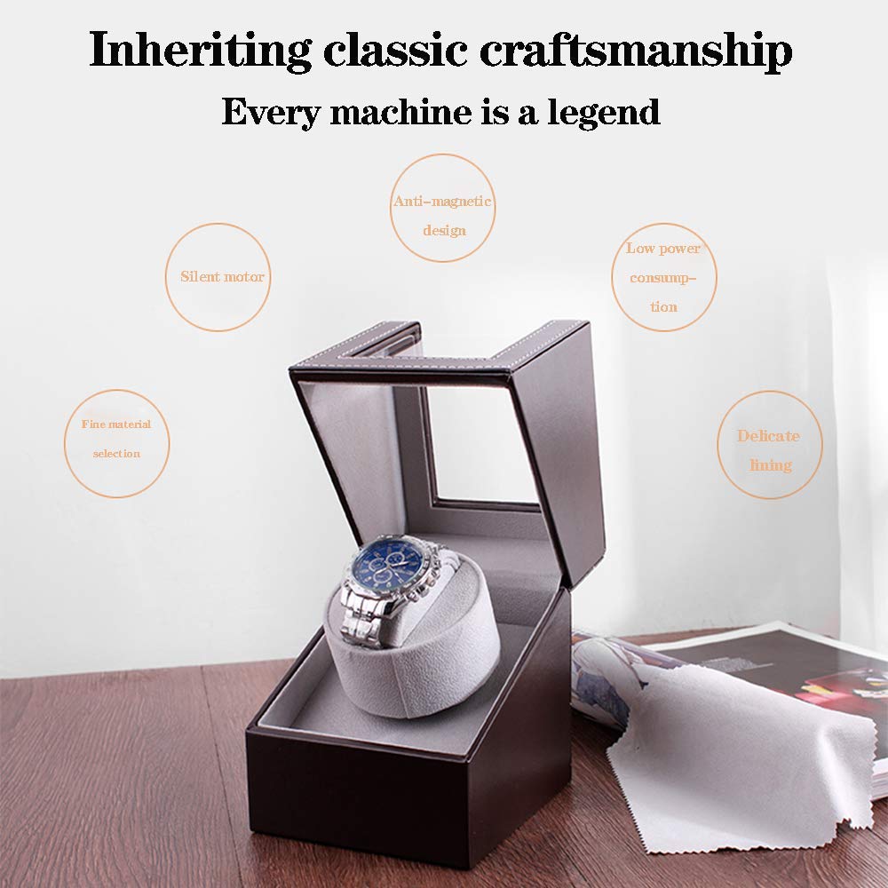 Bobinadora de Reloj, bobinadora automática de Reloj, Almohada de Cuero PU, Durabilidad Duradera, Motor silencioso, Caja agitadora de Reloj