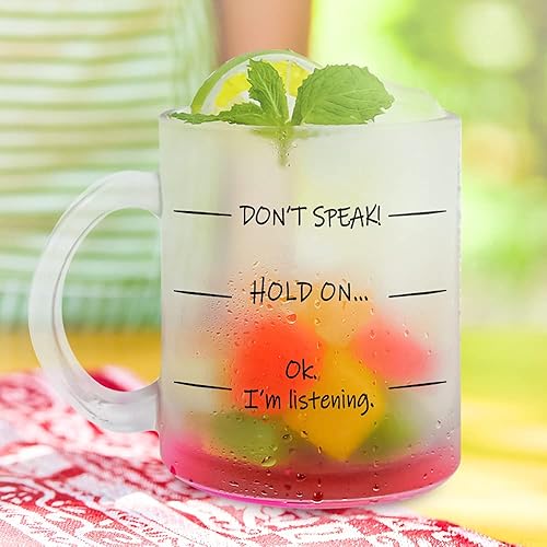 Miniatura 3 de Fatbaby No hables! Taza de café divertida de 11 oz de vidrio, regalo de cumpleaños original para mujeres, esposa, mamá, hija con taza de frases