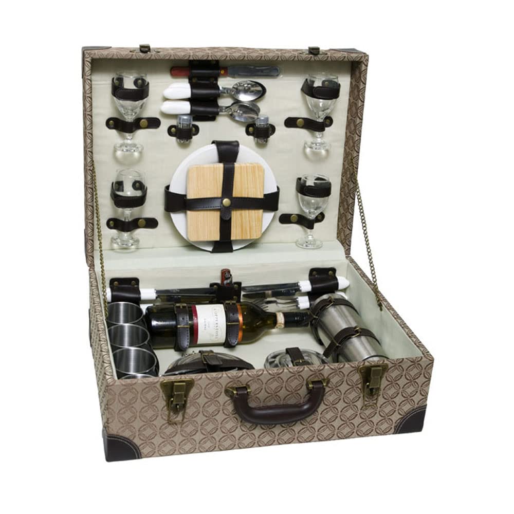 Luxury Wooden Picnic Chest For Four