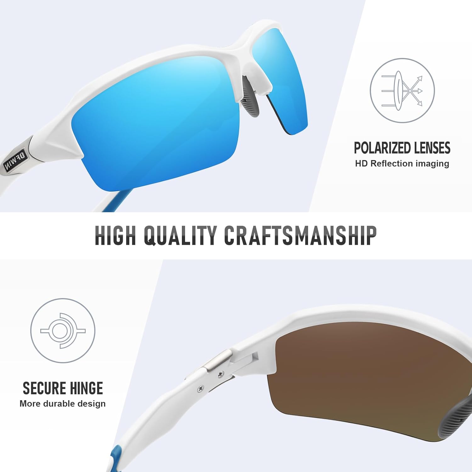 Polarized Sports Sunglasses for Men Women Wrap Around Half Frame Cycling Fishing Bike Running Sun Glasses UV Protection - Image 5
