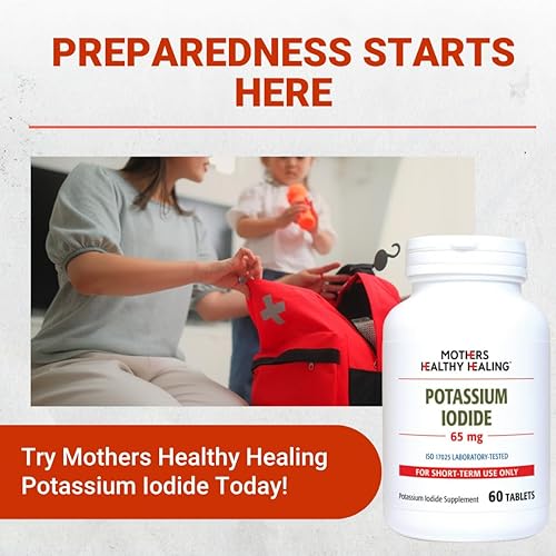 Miniatura 9 de Mothers Healthy Healing Suplemento KI de yoduro de potasio de 130 mg  30 tabletas para apoyo a la tiroides  Yodo - YODO Naciente