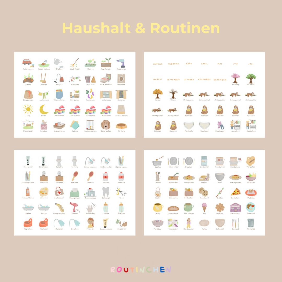 Starterset für Kinder inkl. 525 Symbole – Wochenplaner A4, Morgenroutine, Abendroutine & Tagesaufgaben (Bauernhof)