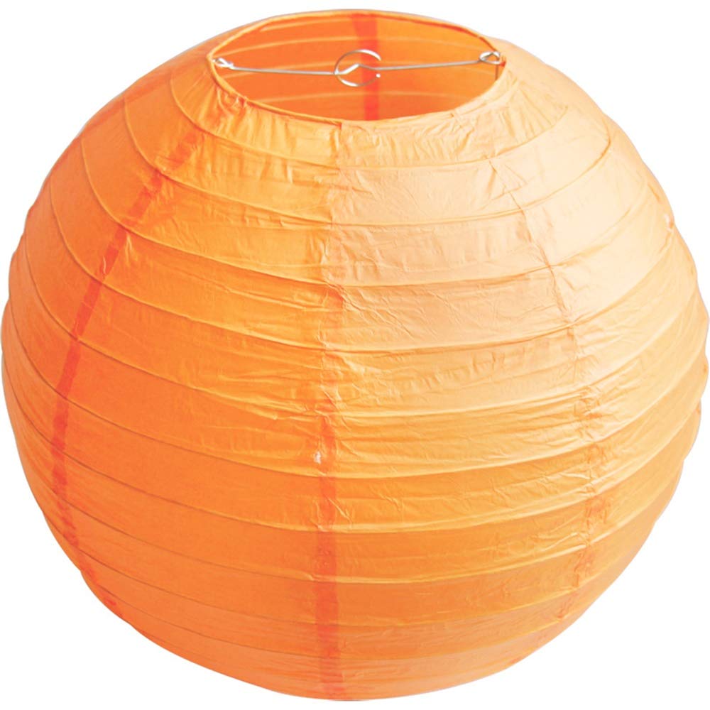 Time to Sparkle 10 Pack Tissue Round Paper Lanterns Lamp Shade Party Decoration- Orange, 20"(50cm) — image 1