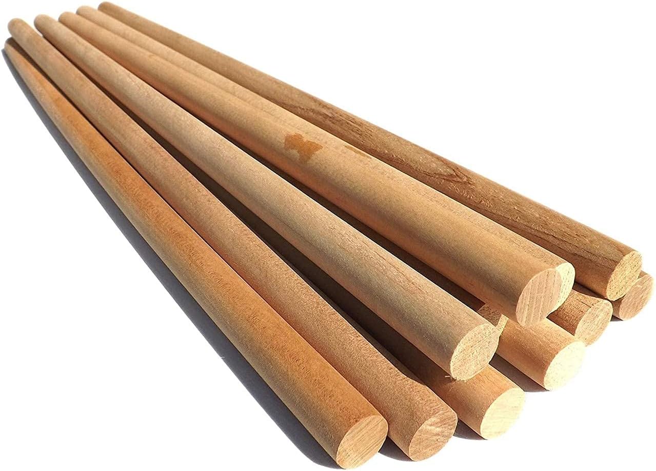 ecofynd 16 inches Wooden Dowel Rods, Pack of 5 | Wood Dowels | Solid Hardwood Sticks for Crafting, Cotton, DIY & More | Sanded Smooth, Kiln Dried, Natural Wood, Unfinished (5, 16 inches)