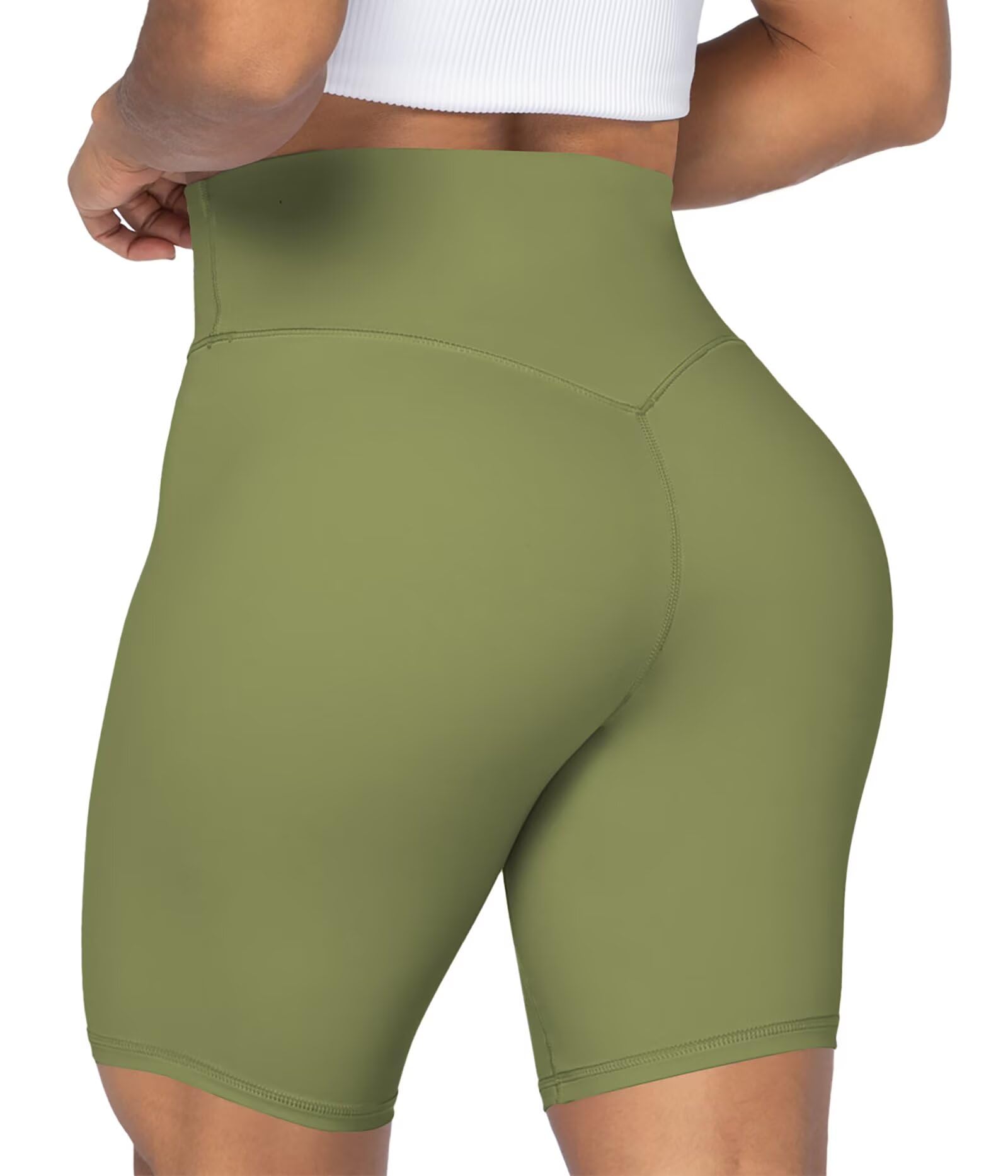 Sunzel No Front Seam High Waist Biker Shorts for Women, Squat Proof Yoga Workout Gym Bike Shorts