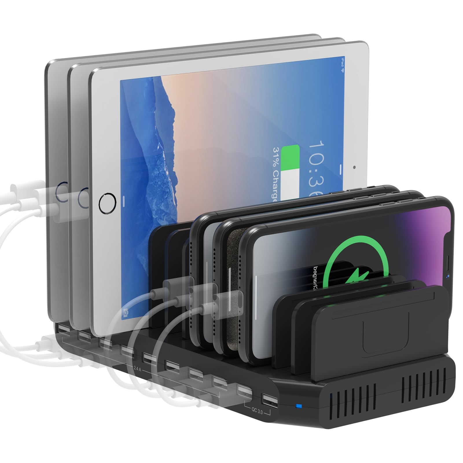 Amazon | Alxum USB充電ステーション USB Aポート*10 60W 5V 2.4A 5-8