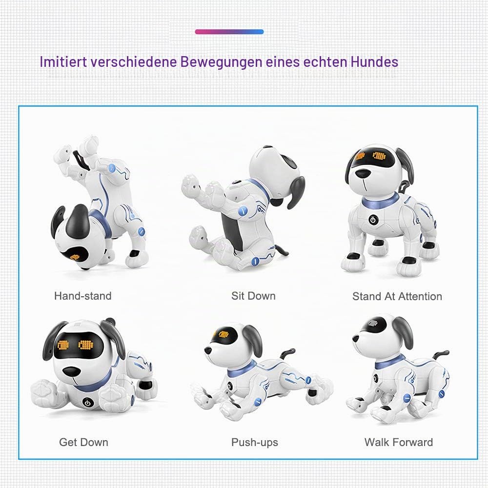 Goolsky LE Neng Spielzeug K16A Elektronische Haustiere Roboter Hund Stunt Dog Voice Command Programmierbare Touch-Sense Musik Song Spielzeug für Kinder Geburtstag