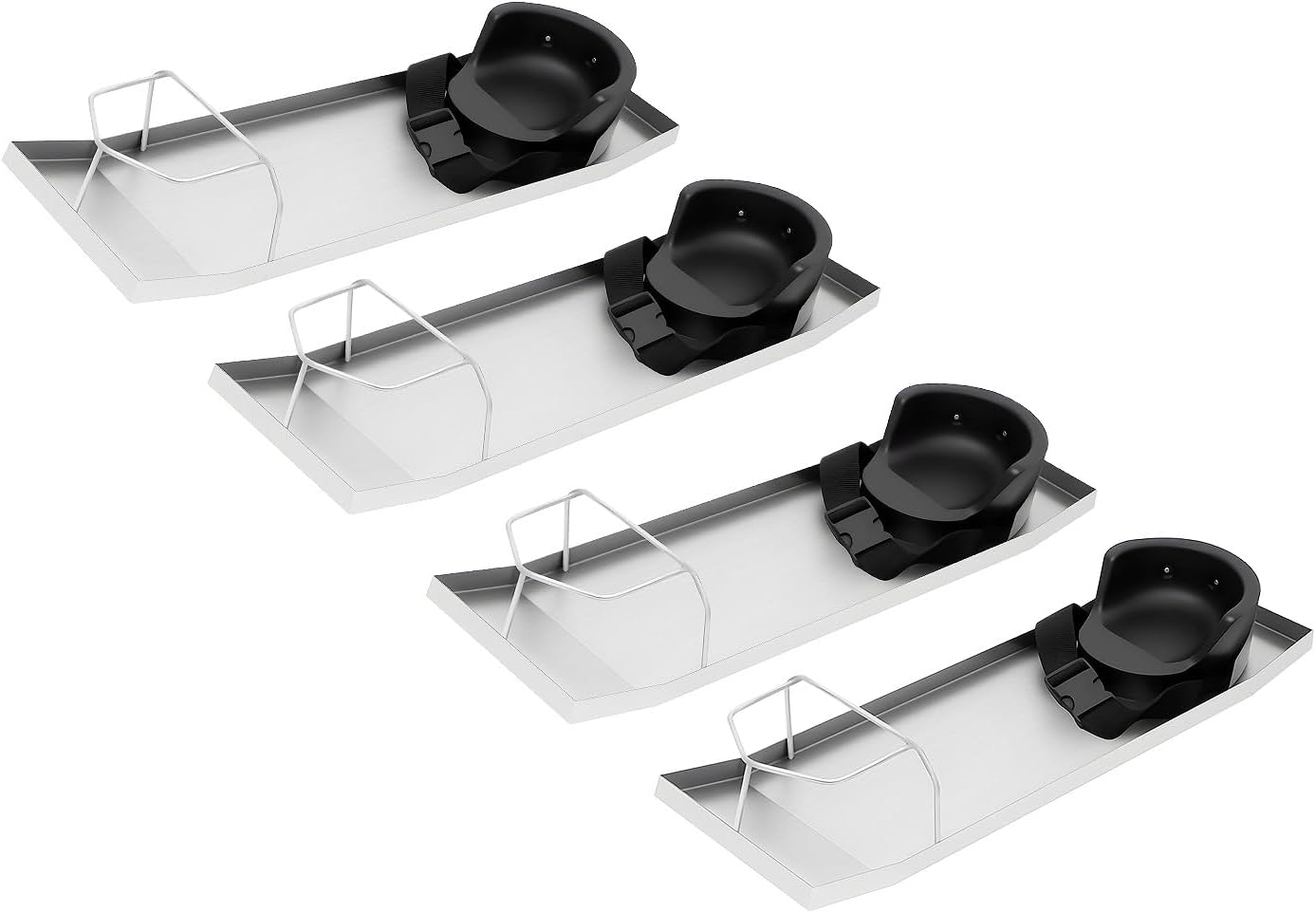 2 Pairs Concrete Knee Boards 28''x8'' – 201 Stainless Steel Sliders with Rubber Knee Pads & Adjustable Straps for Concrete Finishing