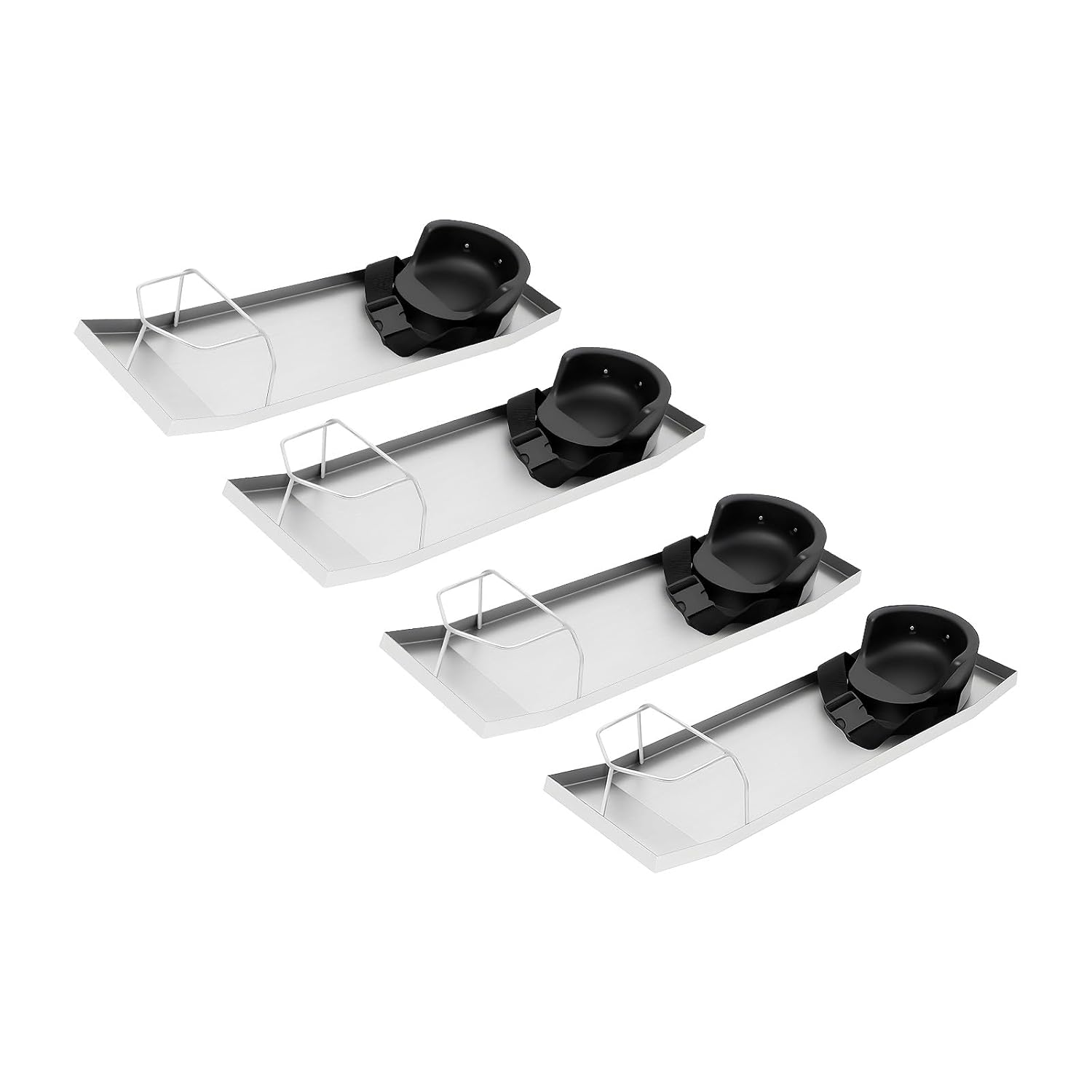 Stainless Steel Kneedboards Concrete Sliders, 28'' x 8'' Slider Knee Boards 2 Pair Moving Sliders w/Concrete Knee Pads & Board Straps, Built-in Toe Brackets for Cement & Concrete Finishing