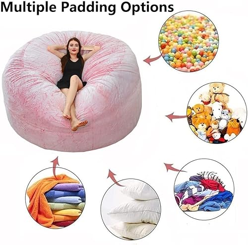 Miniatura 4 de NAZARR Puf para adultos (sin relleno), silla de puf gigante, sillas de puf grandes, funda para silla puff grande, silla puff para adultos de 5 pies6