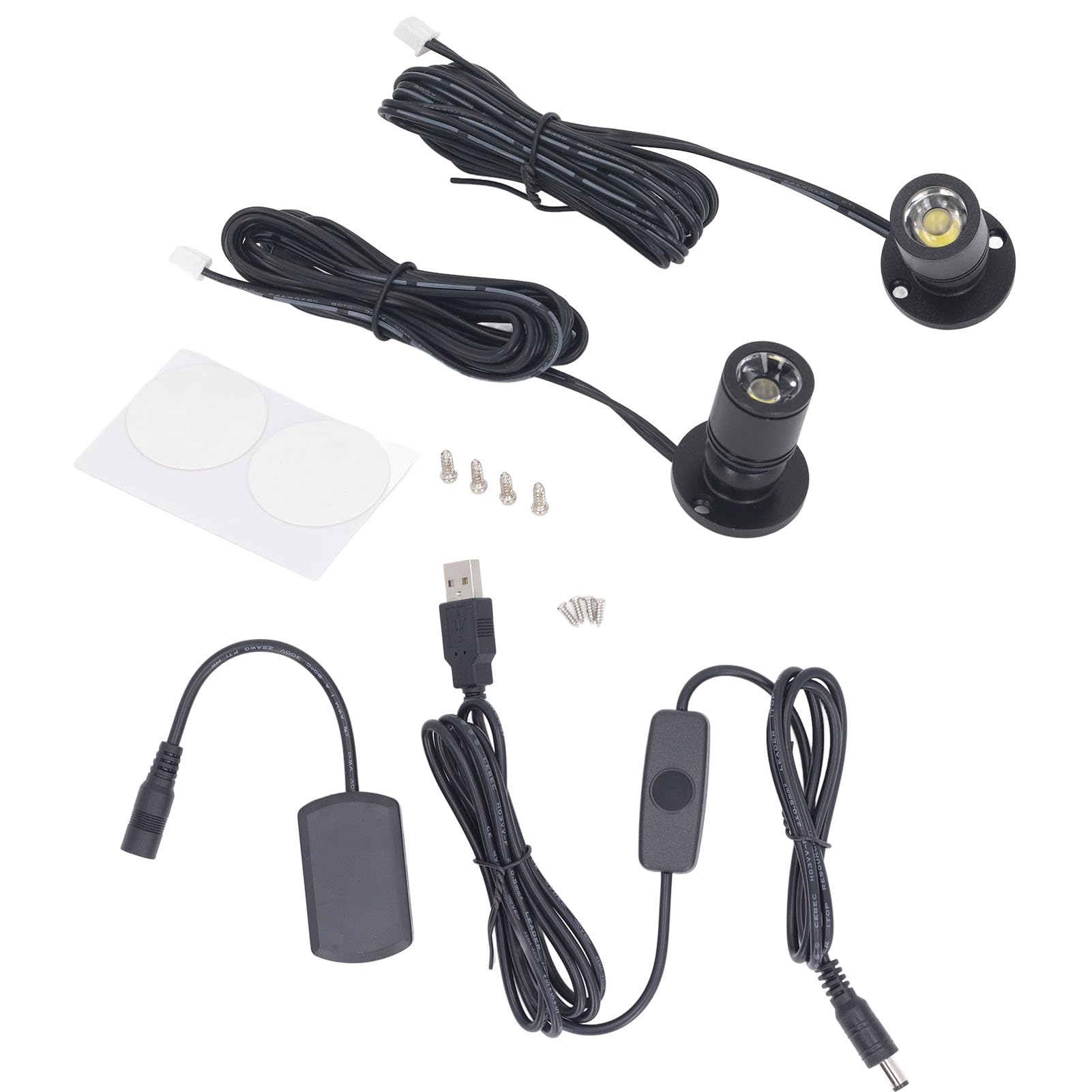 Zerodis LED Spotlight, 5V Rotatable Dimmable Mini USB Spot Light with USB Cable Mount Jewelry Showcase Cabinet Porch Display Lights (Warm Light) — image 1
