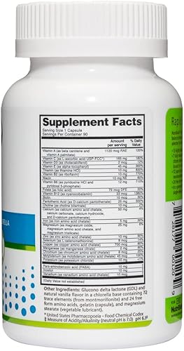 Miniatura 3 de NutriBiotic Multivitaminas y minerales, cápsulas de 90 unidades (anteriormente hipoalergénico) | 72 oligoelementos puros en una base de clorella |