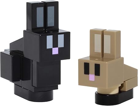 Amazon Lego マインクラフト ブラックとダークタンのウサギのミニフィギュア ブロック おもちゃ Amazon Lego マインクラフト ブラックとダークタンのウサギのミニフィギュア ブロック おもちゃ