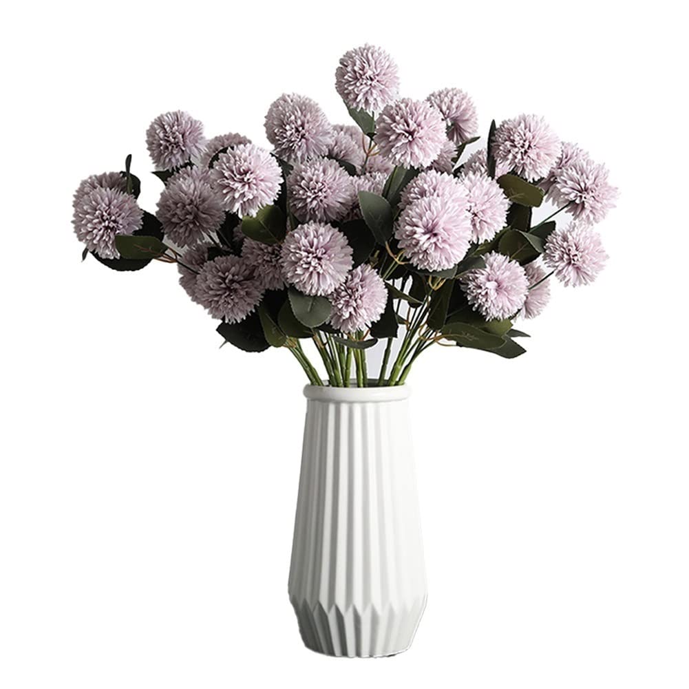 AYCDL Artificial Flowers 45 Heads Hydrangea Dandelion Bouquet With Vase Plants Fake Flower For Home Decoration/wedding Decor