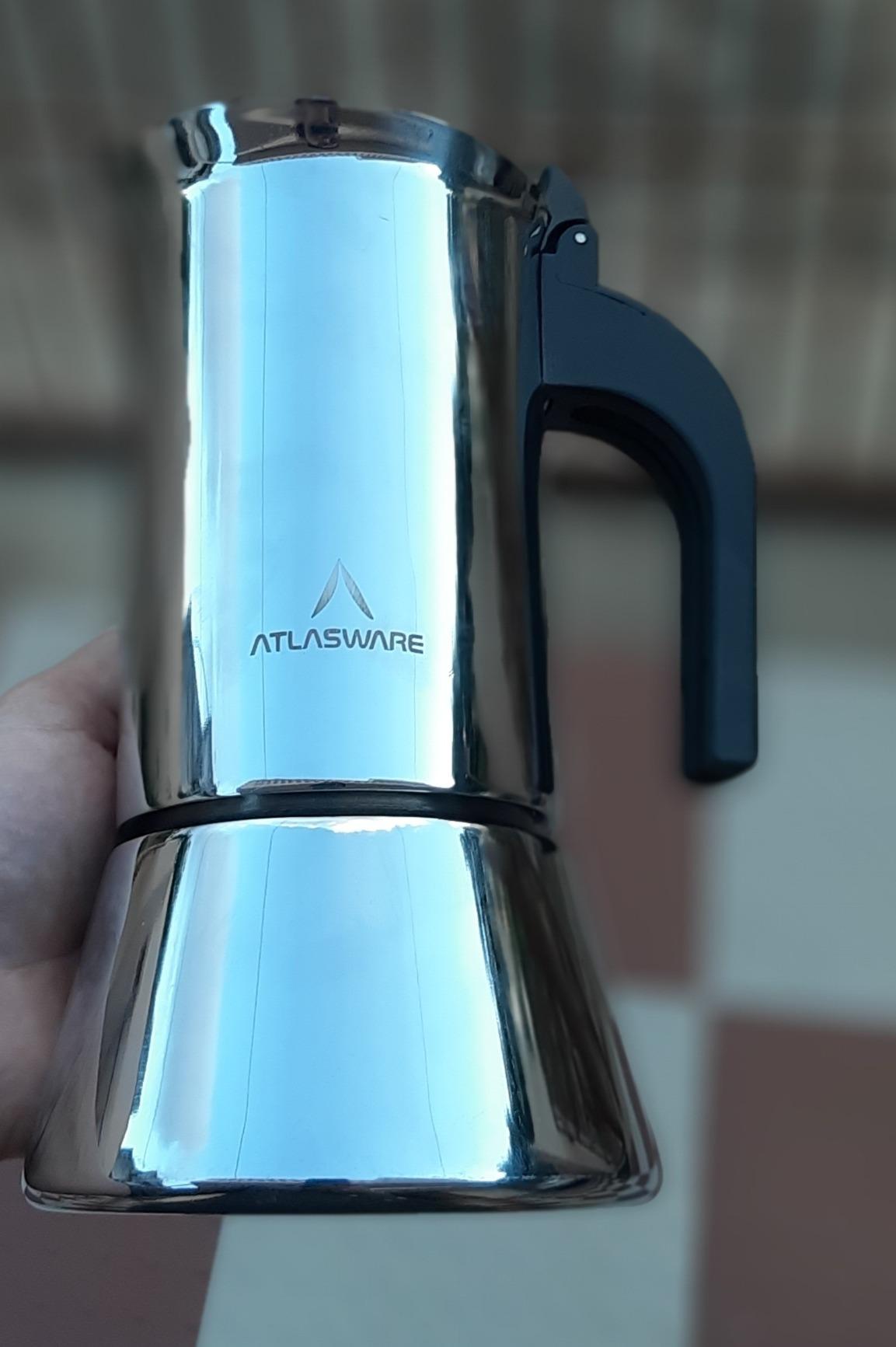 Buy Atlasware Stainless Steel Mocha design 6 Cup Coffee Maker Online at