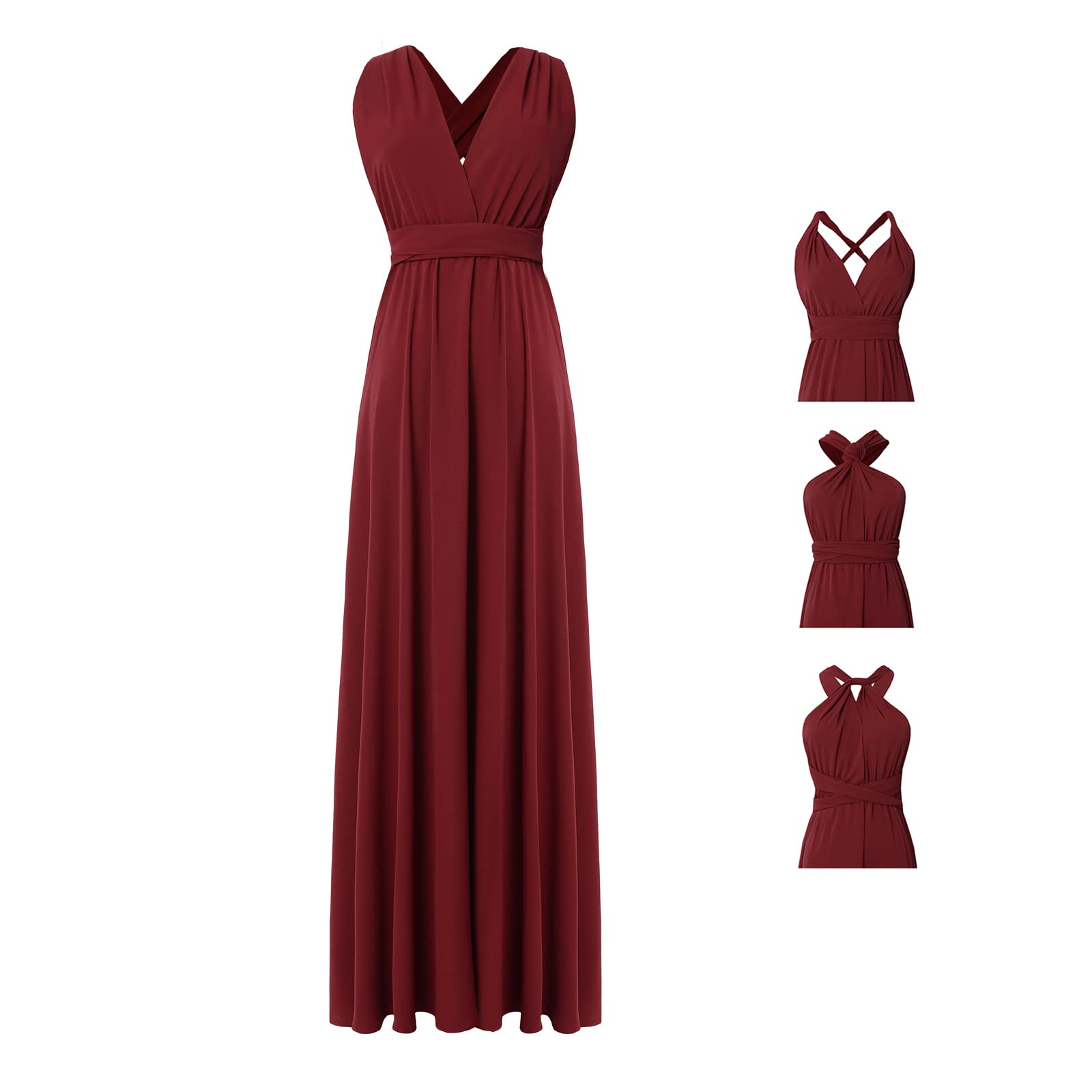 PHOACEInfinity Bridesmaid Dress,Convertible Bridesmaid Dress,Twist Wrap Dress,Long Maxi Convertible Multiway Dresses，Plus Size