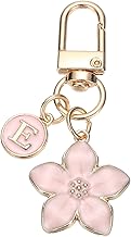 PATIKIL Cute Flower Keychain, Initial Letter D Charm Keyring for Women