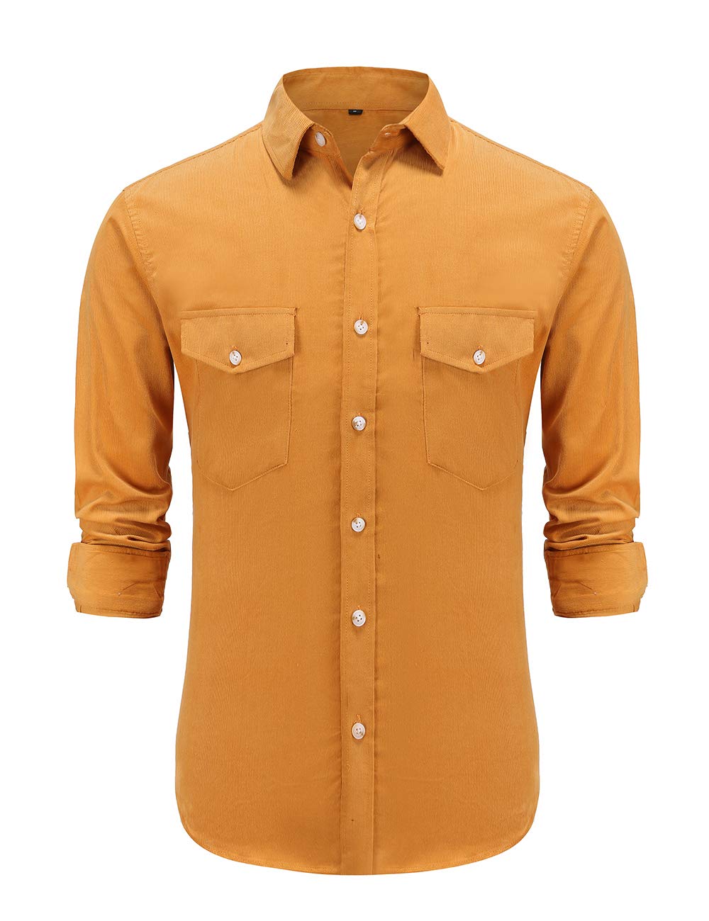 Dioufond Corduroy Shirts for Men Long Sleeve Camisa de pana para Hombres