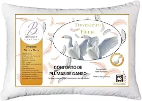 Travesseiro Pluma de Ganso Sintética 70x50cm Antialérgico