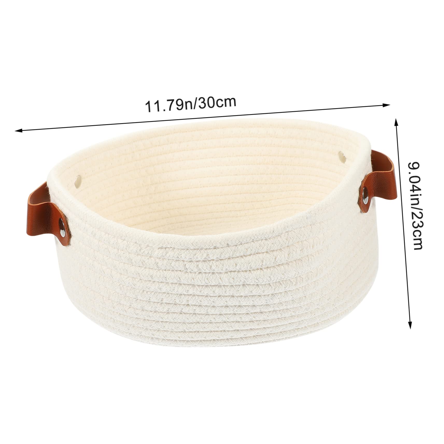 Happyyami Woven Cotton Rope Storage Basket with Handles Organizer for Toilet Perfume and Sundries Stylish Decorative Basket for Bedroom Bathroom and Office Use