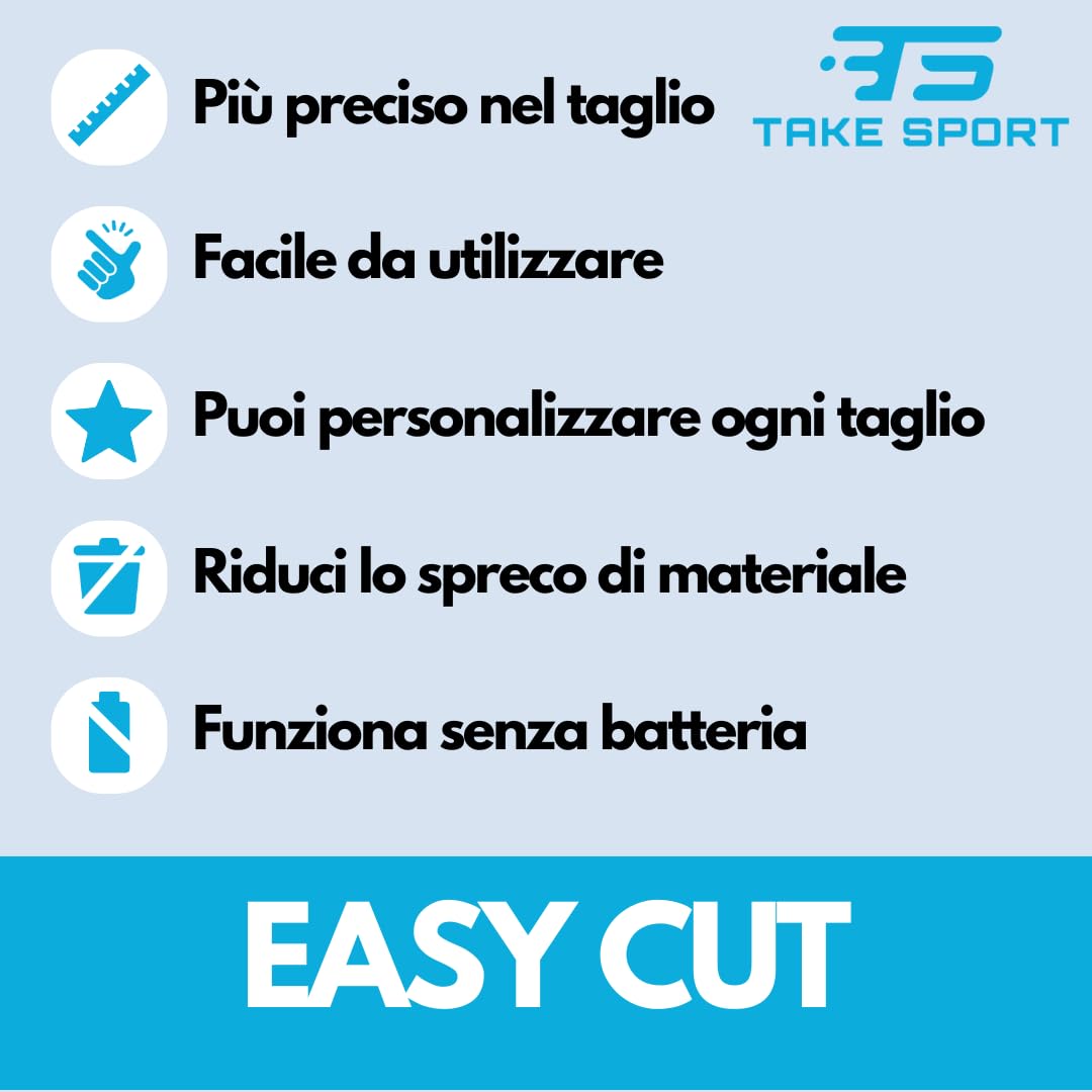 TAKE SPORT - Cutter, Taglierina brevettato Made in Italy per Taglio Preciso di Kinesio Tape, Tape Kinesiologico, Nastri Sportivi. Tascabile, Pratico per Taping Kinesiologico, Kinesiology Tape, Kinesio