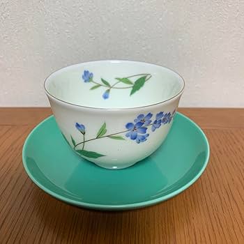 Amazon.co.jp: 新龍峰窯 早春銘々皿付煎揃 湯呑み5客セット 三洋