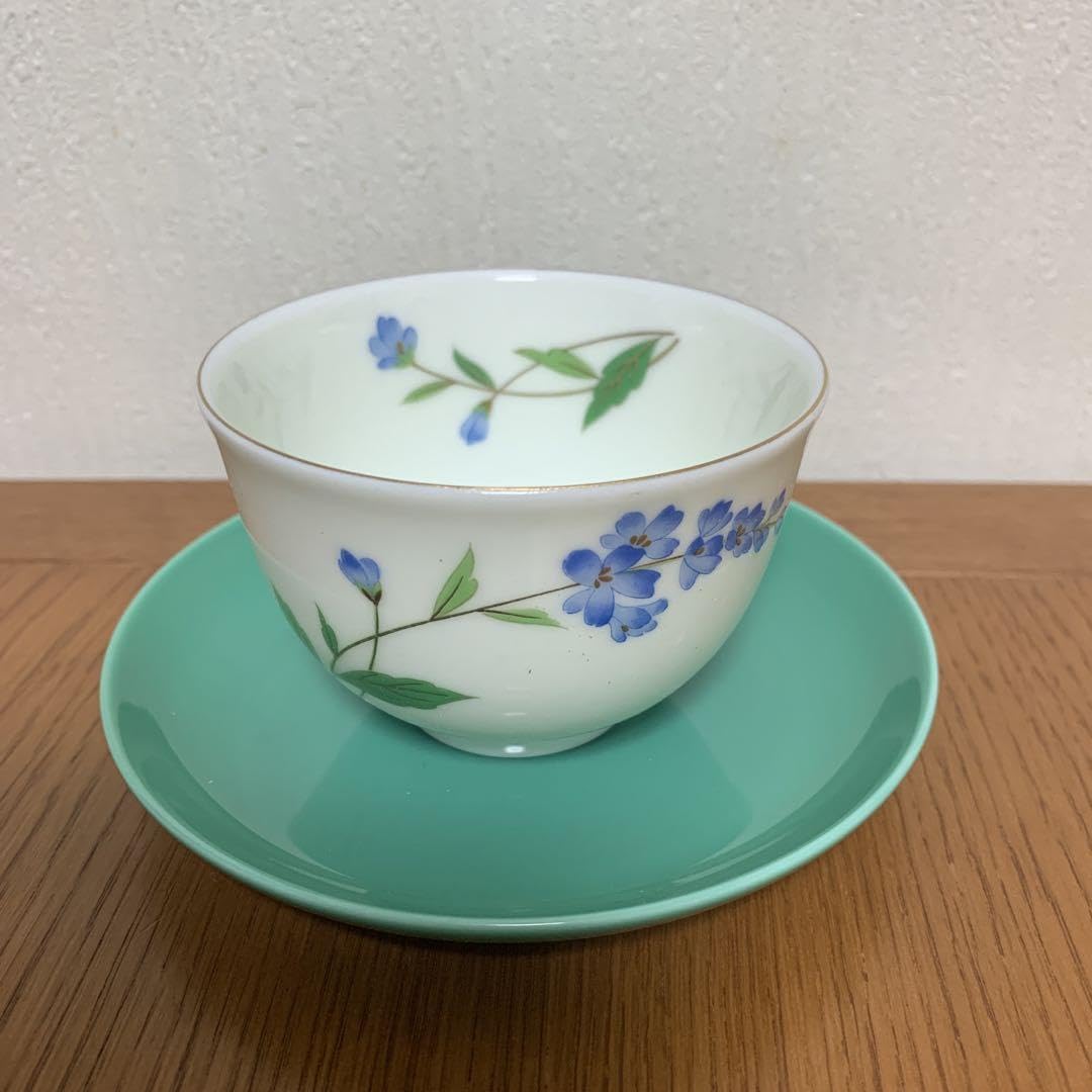三洋陶器　龍峰窯　染付更紗　和皿揃　5枚セット　中皿　銘々皿　輪花皿　菊割皿 三洋陶器 龍峰窯 林斎 染付間取花紋 銘々皿揃 5枚セット 中皿
