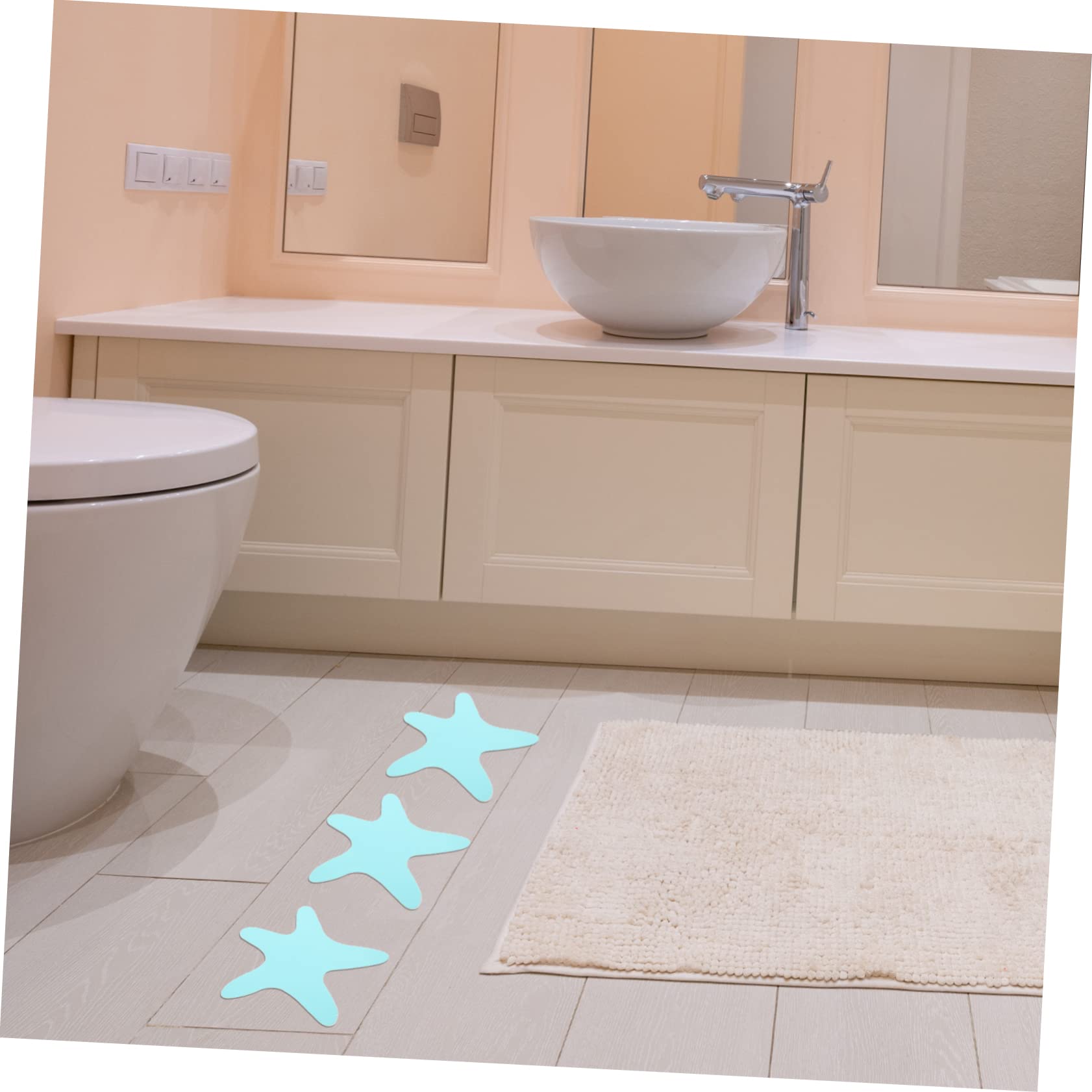 IMIKEYA 3juegos Pegatinas Antideslizantes para Ducha y Bañera De Estrellas Marinas para Instalación y Adhesión para Baños y