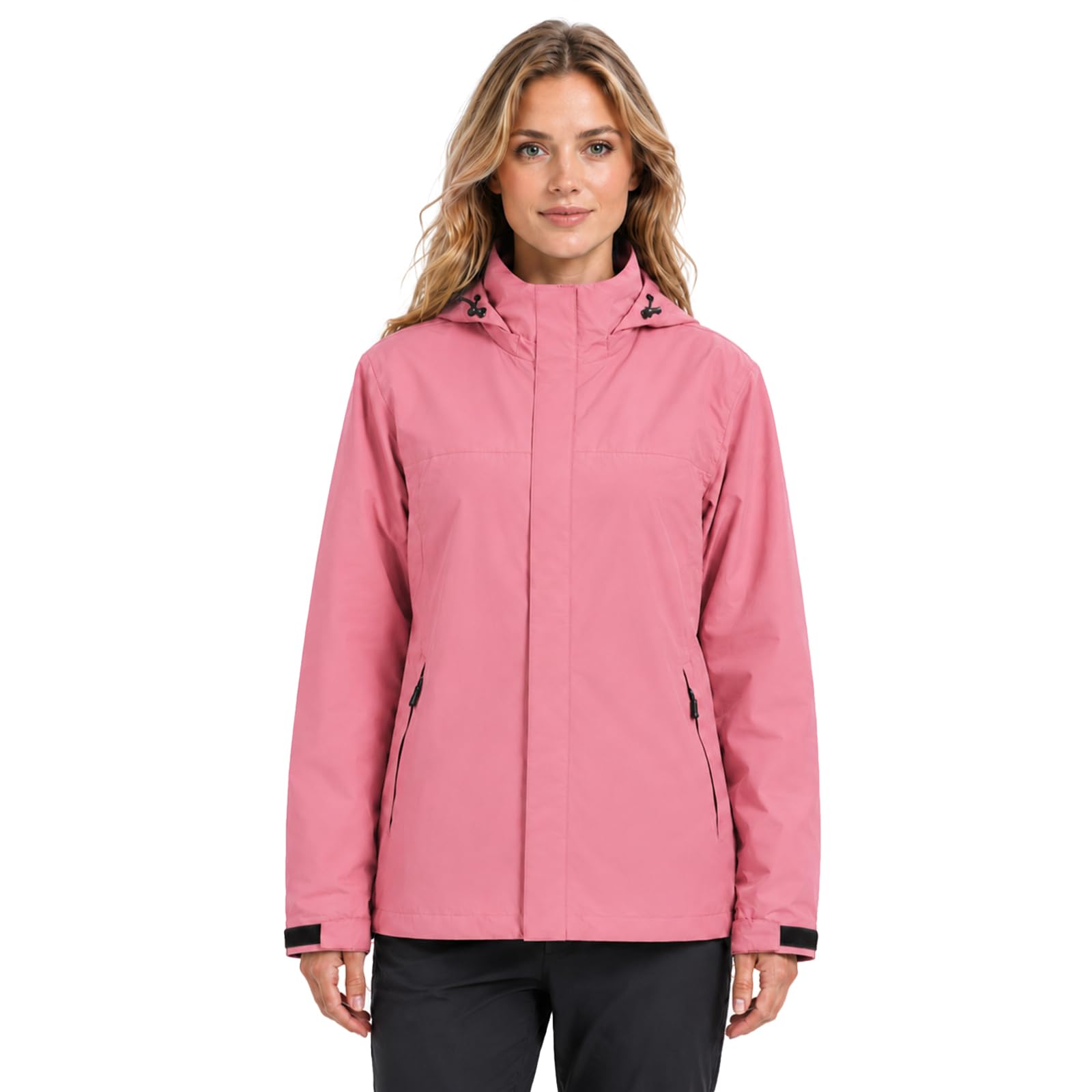 Modvibe Giacca Antipioggia Donna Giacca Impermeabile Donna Antivento e Traspirante Per Attività Outdoor Con Cappuccio Staccabile Adatto Per la Corsa l'escursionismo e il Campeggio