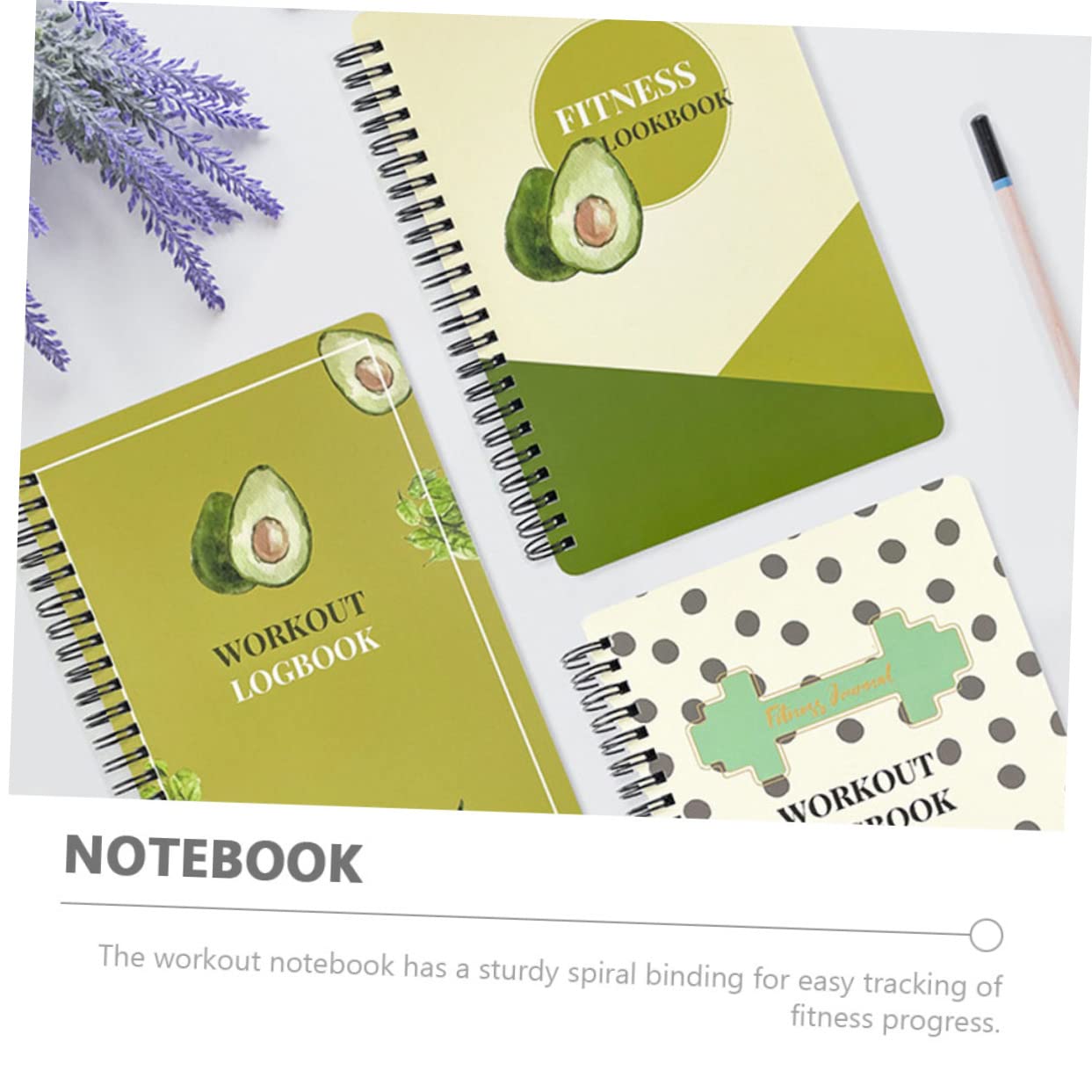 HOMSFOU 3 Piezas Cuaderno de Planificación Fitness con Agenda de Ejercicios y Notepad para Entrenamientos y Gestión de Salud para Estudiantes y Profesionales Compacto y