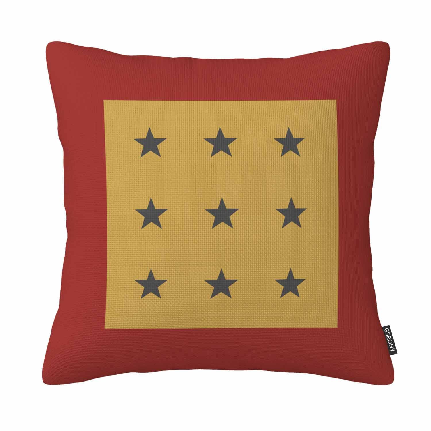 GSRONY Stars Throw Pillow Covers Vintage Stars Rustic Blue and Red Cushion Pillow Case Home Decor Pillowcase 18x18 Inches