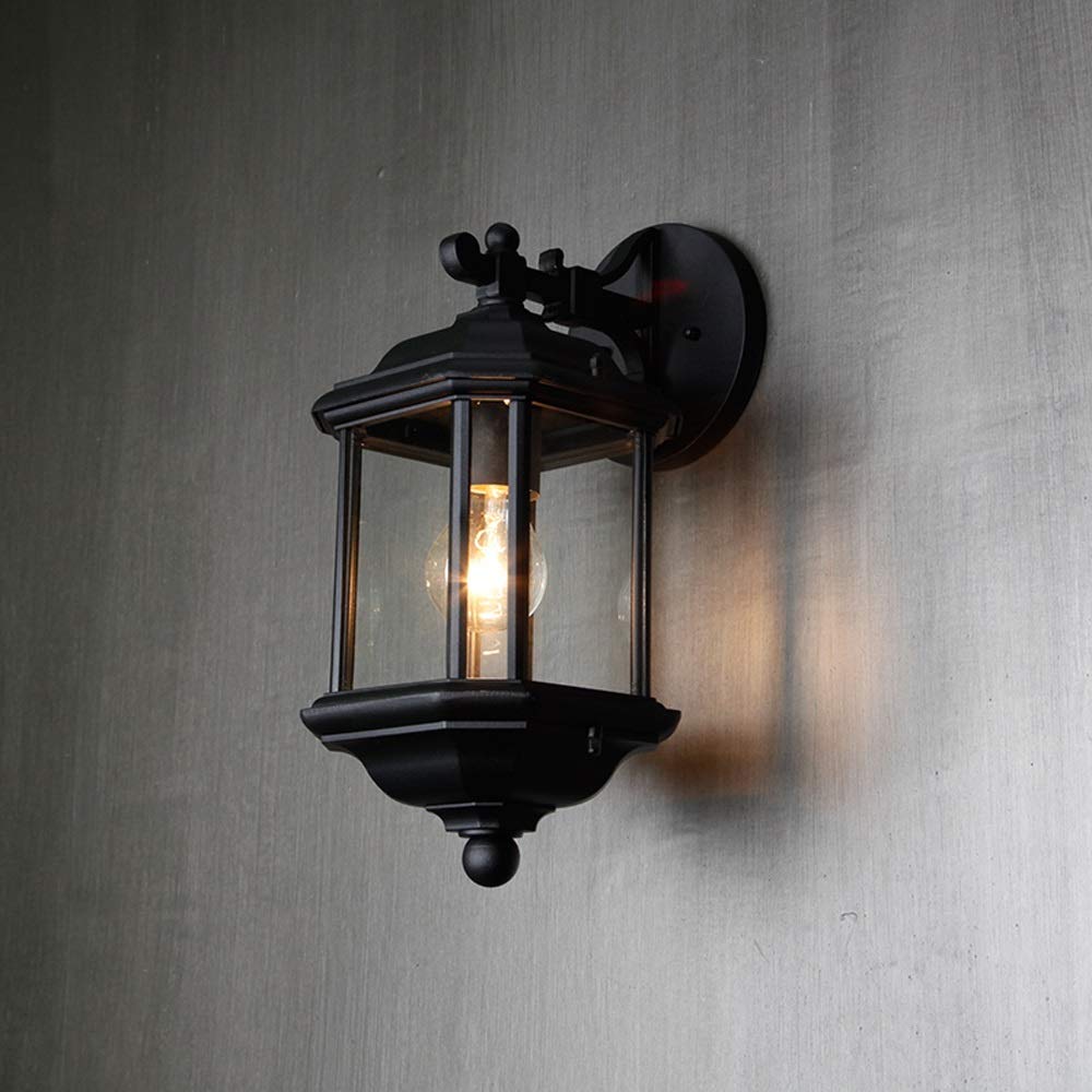 VDOQTLJT Modern Minimalist Outdoor Square Wall Sconce Lamp Waterproof IP55 European Landscape Garden Aisle Balcony Villa Porch Door Decor Glass Light Lantern(Clear Glass-21 * 47cm)