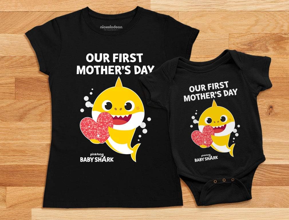 Tstars Our 1st Mothers Day Baby Shark Doo Doo Doo Outfits Mommy and Me Matching Shirts