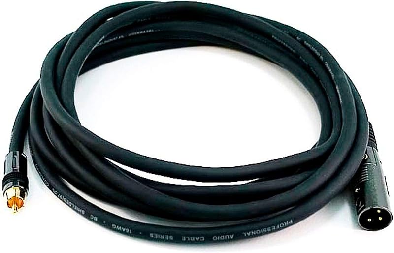 Monoprice 104779 15-Feet Premier Series XLR Male to RCA Male 16AWG Cable