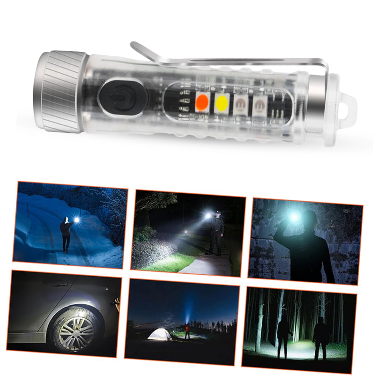 BESPORTBLE 3pezzi Mini Torcia Led Ricaricabile Da Portachiavi Leggera e Compatta Per Emergenze e Attività Outdoor Con Diverse Modalità Di Illuminazione