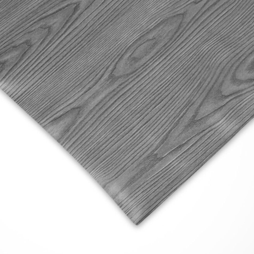 Suelo de Vinilo Para Instalar en Rollo | Suelo PVC Decorativo Hogar, Cocina, Baño, Salón | Suelo Efecto Madera | Suelo PVC Roble Gris Antracita Estriado (140_X_900_CM)