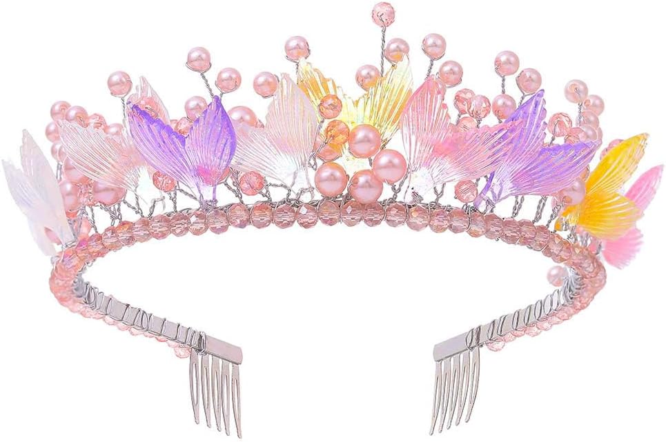 Campsis Mermaid Headpiece Beach Crown Headband Wedding Hair Accessoried for Women