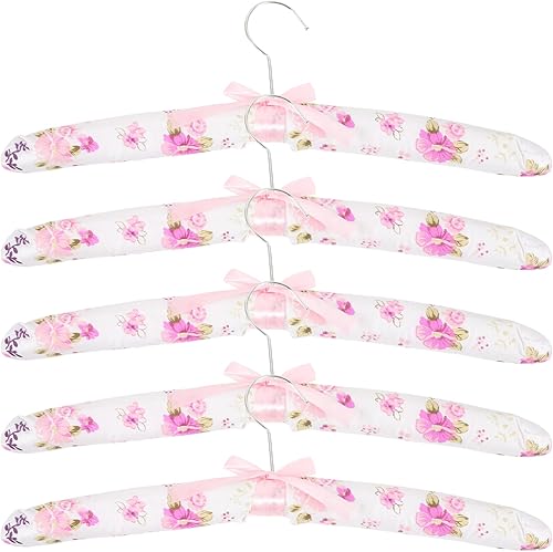 VILLCASE Perchas acolchadas de satén, perchas acolchadas antideslizantes, perchas de tela de espuma para colgar vestidos, suéteres, blusas, vestidos