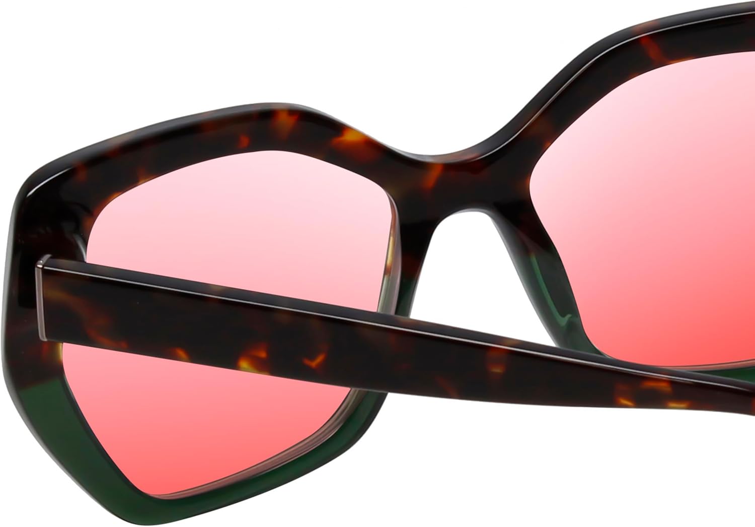 Calabria S08 Pentagonal Pink Tint FL-41 Reading Glasses Women Blue Light Sensitivity Migraine Glasses FL41 Readers