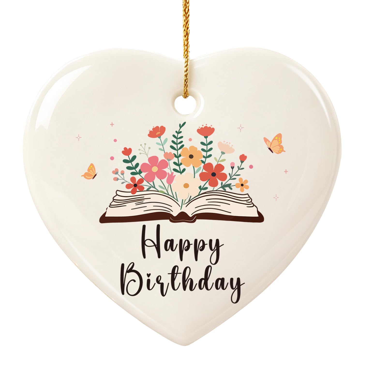 PRSTENLY Birthday Gifts for Women Her Girls Ceramic Hanging Ornaments Card