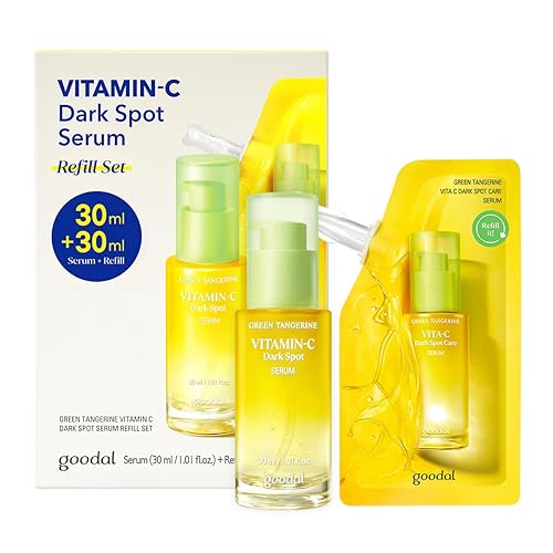 GOODAL Green Tangerine Vitamin C Serum - Advanced Version (2.02 Fl Oz (Pack of 2, Refill Included)) - 2.02 Fl Oz (Pack of 1)