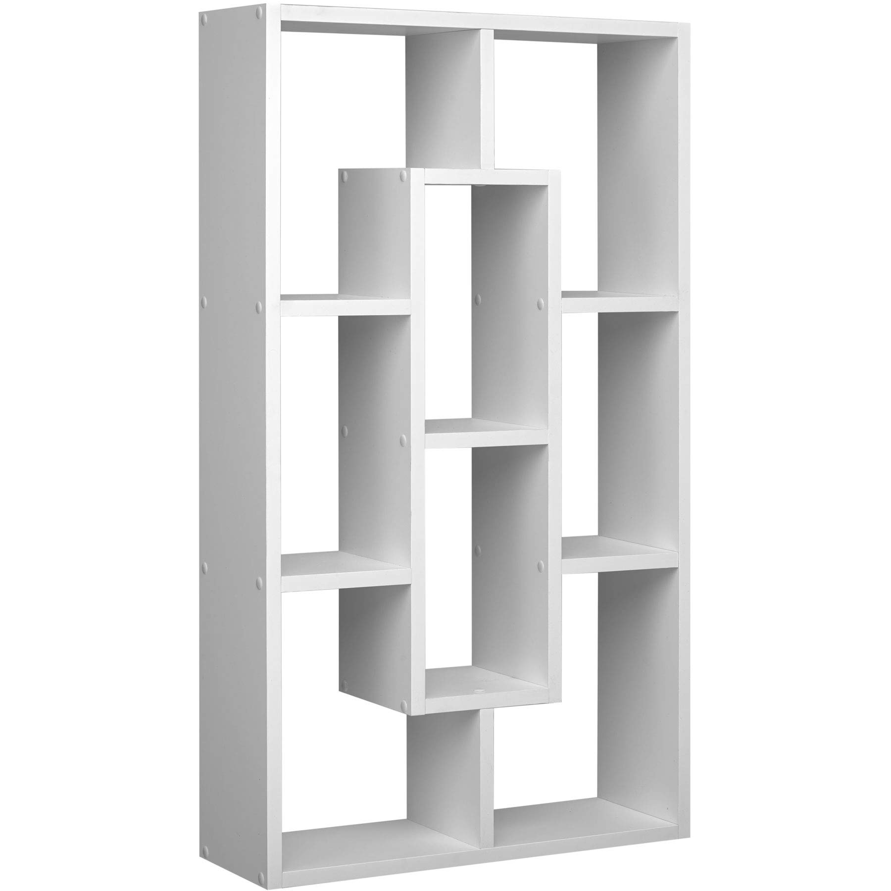 tectake® Libreria 85x16x48cm, Libreria Verticale, Mensole da Muro, Mensole da Parete Porta Libri, 8 Scaffali Salvaspazio per Libri, Piante, Foto, Arredamento Casa, Soggiorno, Camera da letto - Bianco