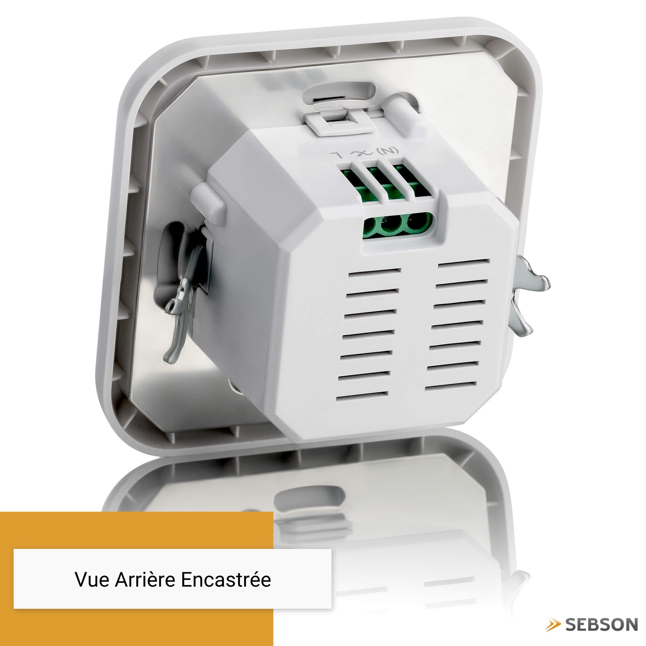 SEBSON 2X Détecteur de Mouvement intérieur, encastré | Convient LED, Montage Mural, programmable, capteur Infrarouge, portée 9m/160°, Max, 100W