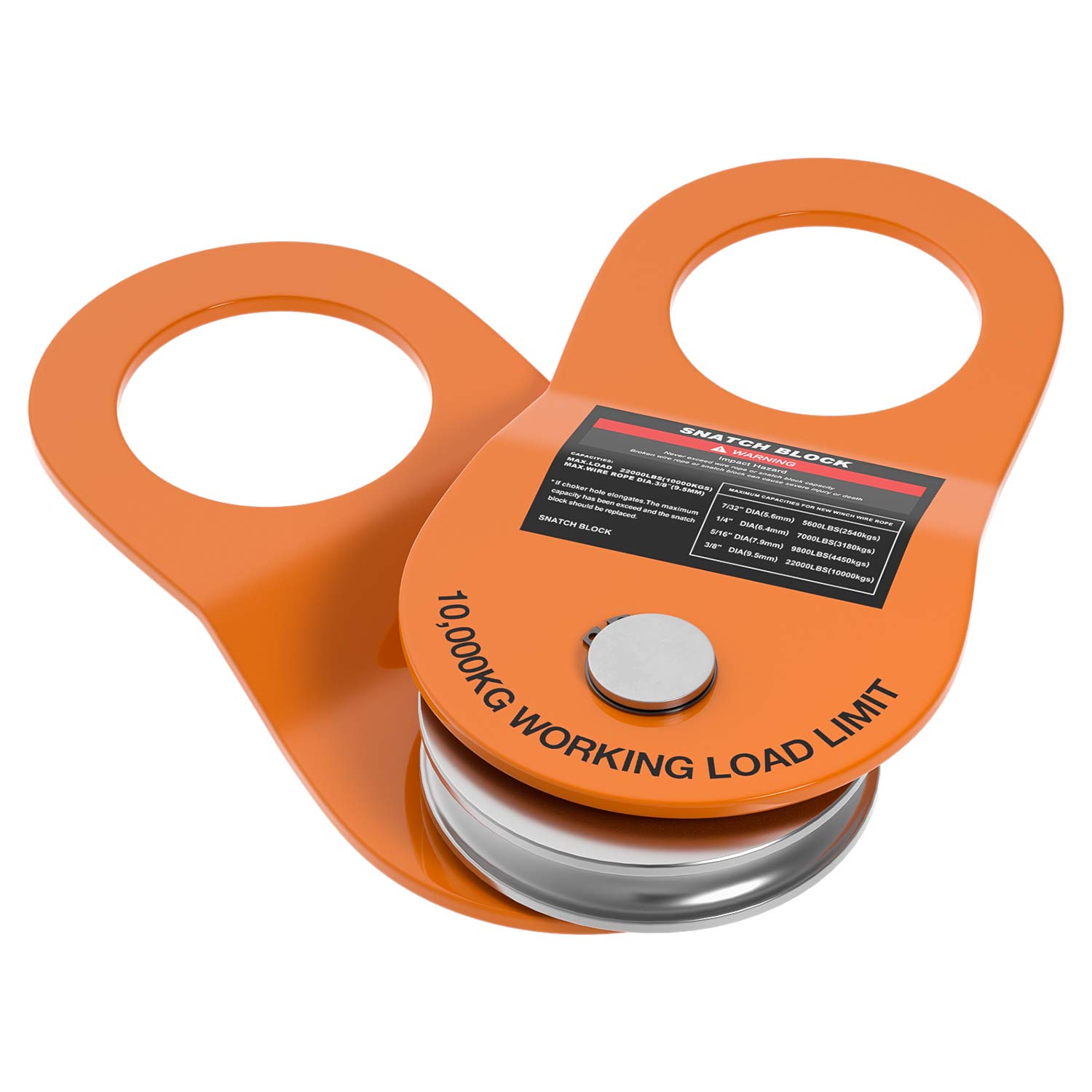 ORCISH 10 Ton Block, 22,000 LBS Capacity Block and Tackle Pulley System, Work with 0-3/4” Rope, Winch Hook Accessories, Heavy Duty Offroad Recovery Accessory for Truck, Tractor, ATV & UTV