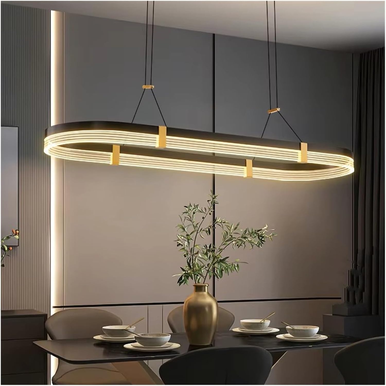 Restaurant Lamp Dining Room Light Modern Minimalist Kitchen Long Dining Table Chandelier(L100cm)