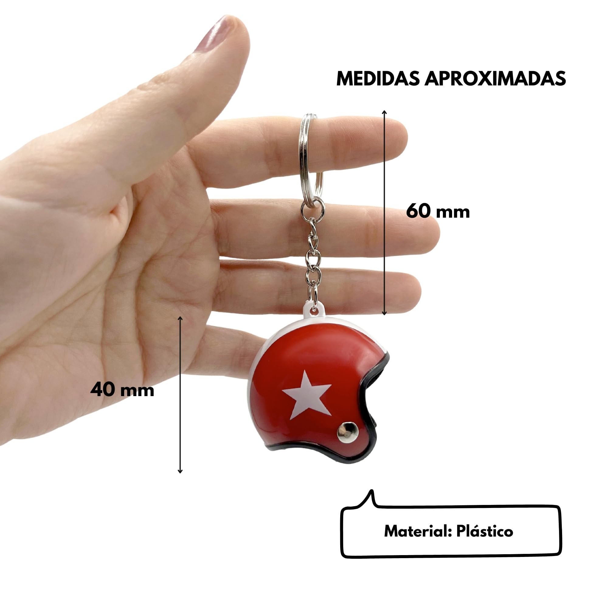 Llavero casco de Moto, Motorcycle Helmet Keychain, Rojo, 1 Unidad - imagen 4