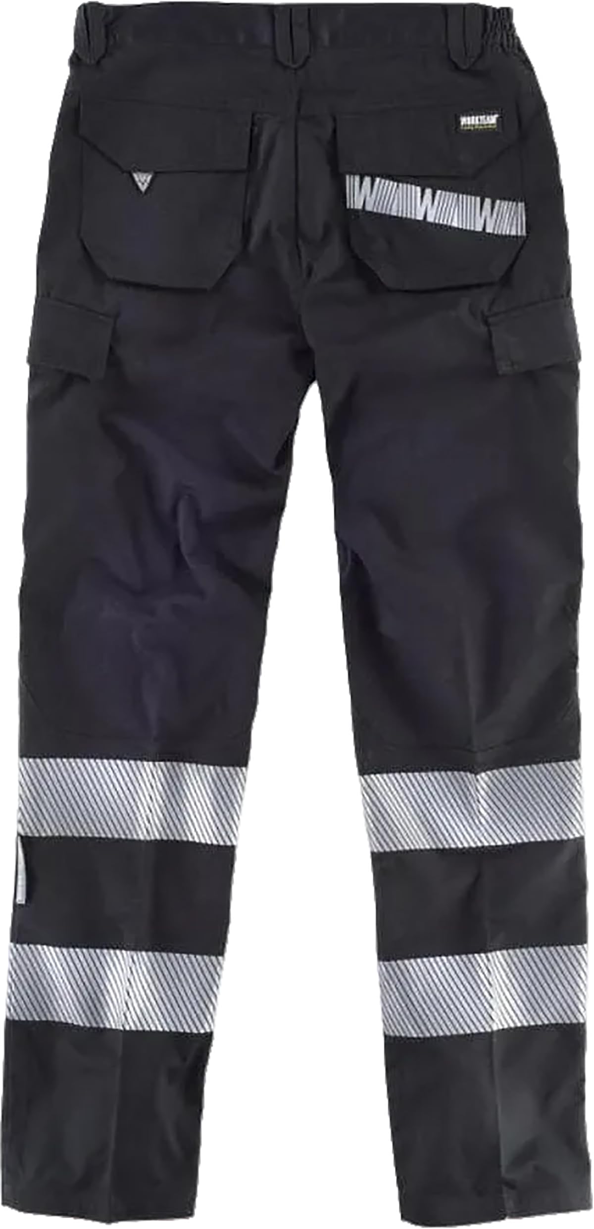 WORKTEAM Pantalón Alta Visibilidad Slim Fit de Trabajo, Cintas Reflectantes Segmentadas, Multibolsillos. Unisex
